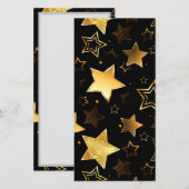 Naadloos patroon met gouden sterren save the date (Voorkant / Achterkant)