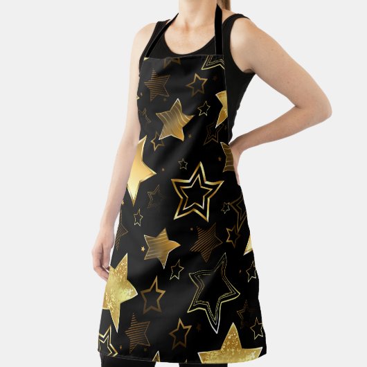 Naadloos patroon met gouden sterren schort (Insitu)