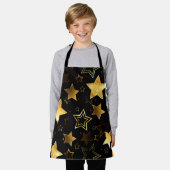 Naadloos patroon met gouden sterren schort (Gedragen)