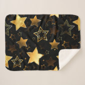 Naadloos patroon met gouden sterren sherpa deken (Voorkant (horizontaal))
