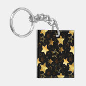 Naadloos patroon met gouden sterren sleutelhanger (Voorkant Links)