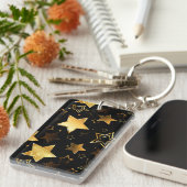 Naadloos patroon met gouden sterren sleutelhanger (Voorkant Rechts)