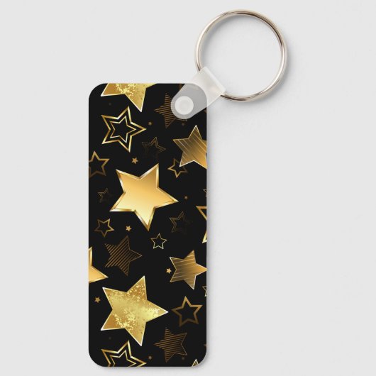 Naadloos patroon met gouden sterren sleutelhanger (Achterkant)