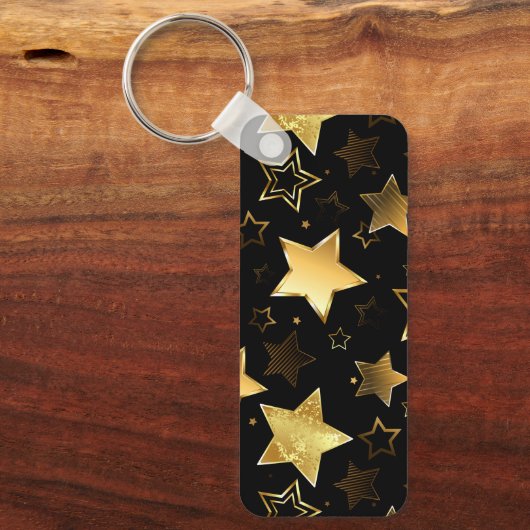 Naadloos patroon met gouden sterren sleutelhanger (Voorkant)