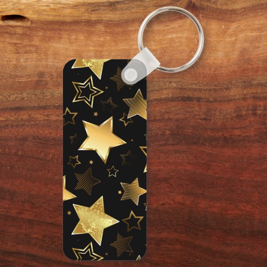 Naadloos patroon met gouden sterren sleutelhanger (Achterkant)