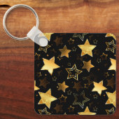 Naadloos patroon met gouden sterren sleutelhanger (Voorkant)