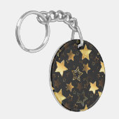 Naadloos patroon met gouden sterren sleutelhanger (Voorkant Links)