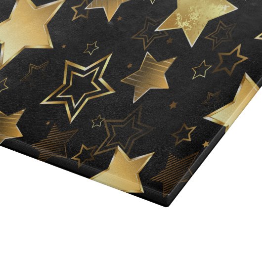 Naadloos patroon met gouden sterren snijplank (Hoek)