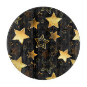 Naadloos patroon met gouden sterren snijplank (Voorkant)