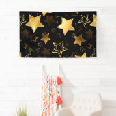 Naadloos patroon met gouden sterren spandoek (Insitu)