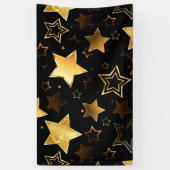 Naadloos patroon met gouden sterren spandoek (Verticaal)