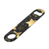 Naadloos patroon met gouden sterren speed flessenopener (Achterkant Gekanteld)