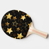 Naadloos patroon met gouden sterren tafeltennisbatje (Zijkant)