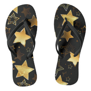 Naadloos patroon met gouden sterren teenslippers