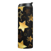 Naadloos patroon met gouden sterren thermosbeker (Gedraaid links)