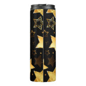 Naadloos patroon met gouden sterren thermosbeker (Achterkant)