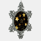 Naadloos patroon met gouden sterren tin sneeuwvlok ornament (Links)