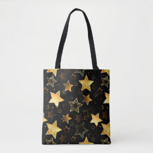 Naadloos patroon met gouden sterren tote bag