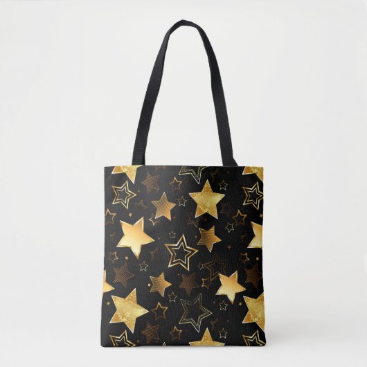 Naadloos patroon met gouden sterren tote bag (Voorkant)