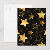 Naadloos patroon met gouden sterren uitnodiging briefkaart (Voorkant / Achterkant)