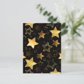 Naadloos patroon met gouden sterren uitnodiging briefkaart (Staand voorkant)