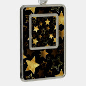 Naadloos patroon met gouden sterren verzilverd omlijst ornament (Rechts)