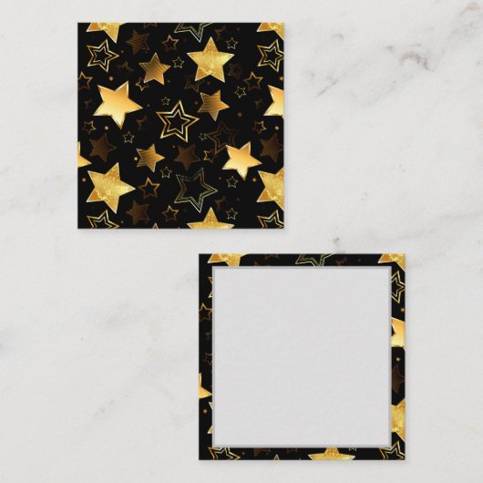 Naadloos patroon met gouden sterren vierkante visitekaartje (Voorkant / Achterkant)