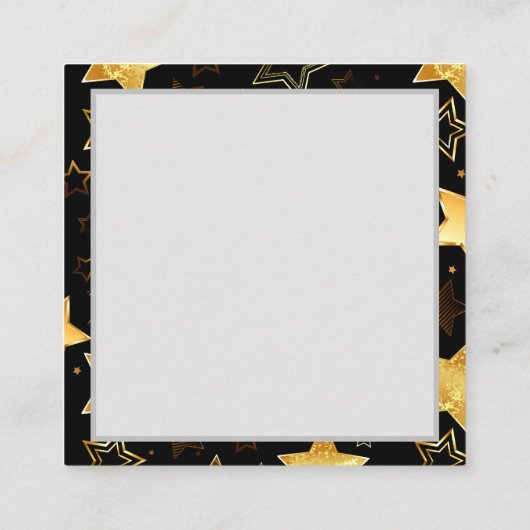 Naadloos patroon met gouden sterren vierkante visitekaartje (Achterkant)