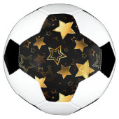 Naadloos patroon met gouden sterren voetbal (Gedraaid)