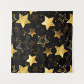 Naadloos patroon met gouden sterren wandkleed (Voorkant (horizontaal))