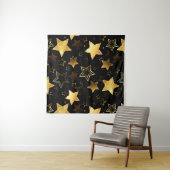 Naadloos patroon met gouden sterren wandkleed (In Situ (horizontaal))