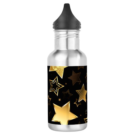 Naadloos patroon met gouden sterren waterfles  (Links)