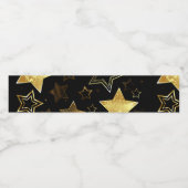 Naadloos patroon met gouden sterren waterfles etiket (Enkel label)