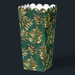 Naadloos patroon met gouden varens bedankdoosjes<br><div class="desc">Naadloos patroon van goud,  sieraden,  glanzende varentakken en bladeren op een groene,  beboste,  textuurachtergrond. Gouden varen.</div>