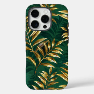 Naadloos patroon met gouden varens iPhone 16 pro hoesje