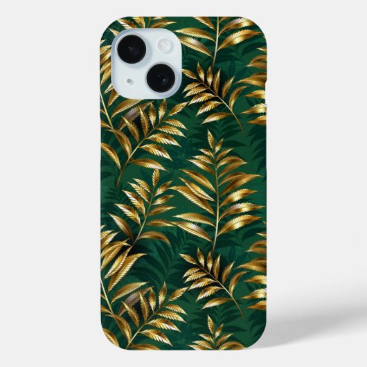 Naadloos patroon met gouden varens Case-Mate iPhone case (Achterkant)