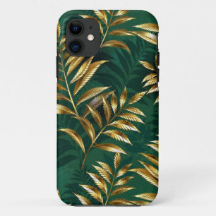 Naadloos patroon met gouden varens Case-Mate iPhone case