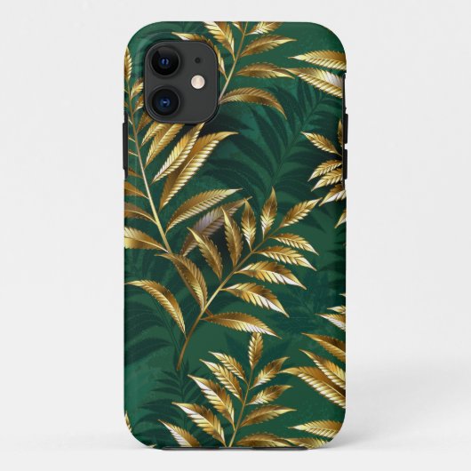Naadloos patroon met gouden varens Case-Mate iPhone case (Achterkant)