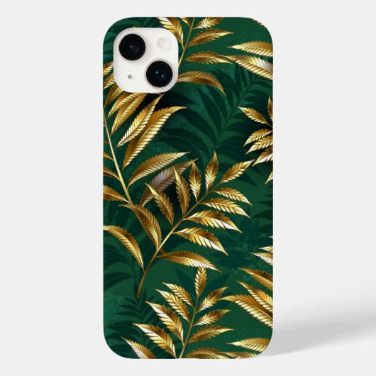 Naadloos patroon met gouden varens Case-Mate iPhone case (Achterkant)