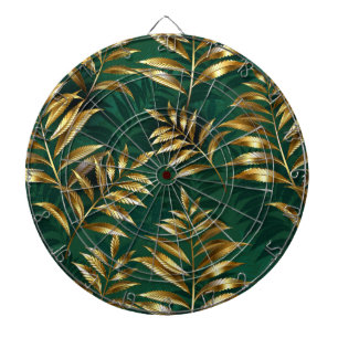 Naadloos patroon met gouden varens dartbord