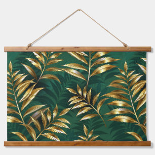 Naadloos patroon met gouden varens hangend wandkleed