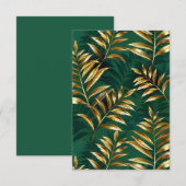 Naadloos patroon met gouden varens informatiekaartje (Voorkant / Achterkant)