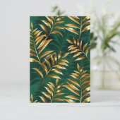 Naadloos patroon met gouden varens informatiekaartje (Staand voorkant)