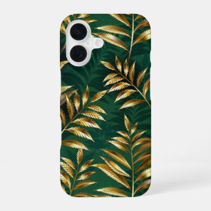 Naadloos patroon met gouden varens iPhone 16 hoesje