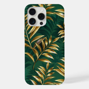 Naadloos patroon met gouden varens iPhone 15 pro max case