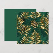 Naadloos patroon met gouden varens kaart (Voorkant / Achterkant)