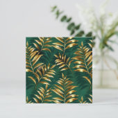 Naadloos patroon met gouden varens kaart (Staand voorkant)