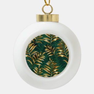 Naadloos patroon met gouden varens keramische bal ornament