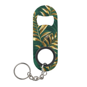 Naadloos patroon met gouden varens mini flessenopener