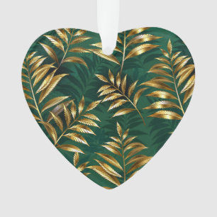 Naadloos patroon met gouden varens ornament